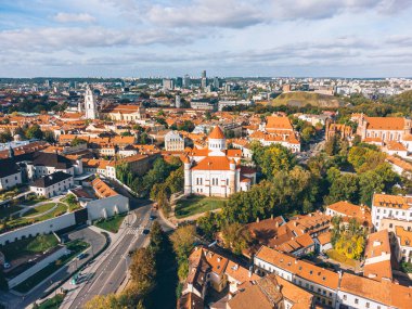 Vilnius Eski Kasabasının Eski Binaları, Litvanya Hava Görüntüsü