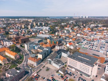 Rybnik şehir merkezinin hava görüntüsü, Yukarı Silezya. Polonya.