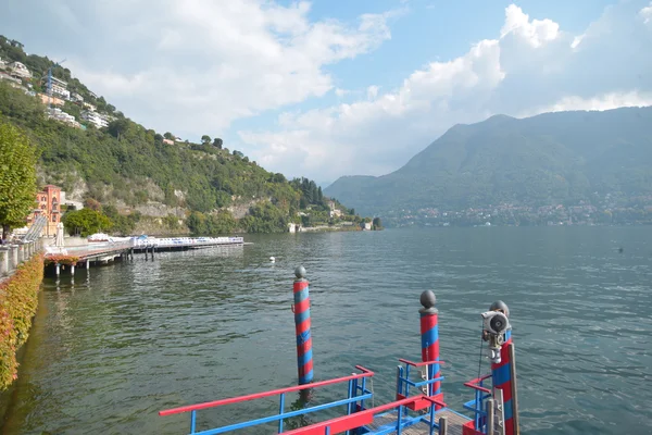 Widok na jezioro Como villa crespi Włoch Obrazek Stockowy