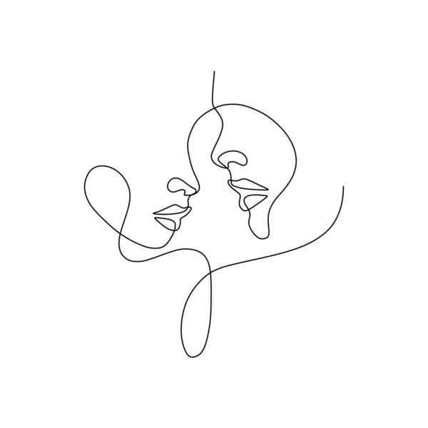 man kissing woman illustration in lines on white background