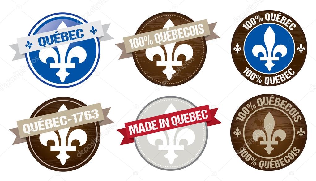 Set of Quebec province labels designs