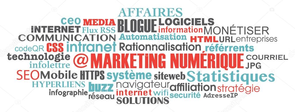 digital marketing concept word tag cloud