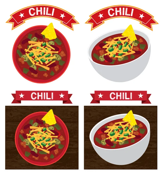 Chili con carne bowl illustration — Stock Vector