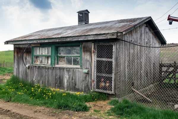 Rustic old wodden chicken coop — Stock Photo, Image