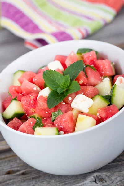 Feta melon mięta sałatka zdrowe — Zdjęcie stockowe