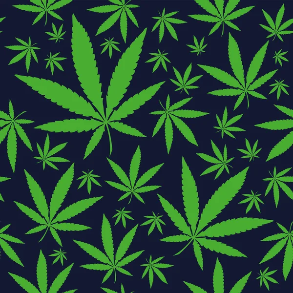 Patrón Vectorial Inconsútil Con Ilustración Hojas Marihuana — Vector de stock