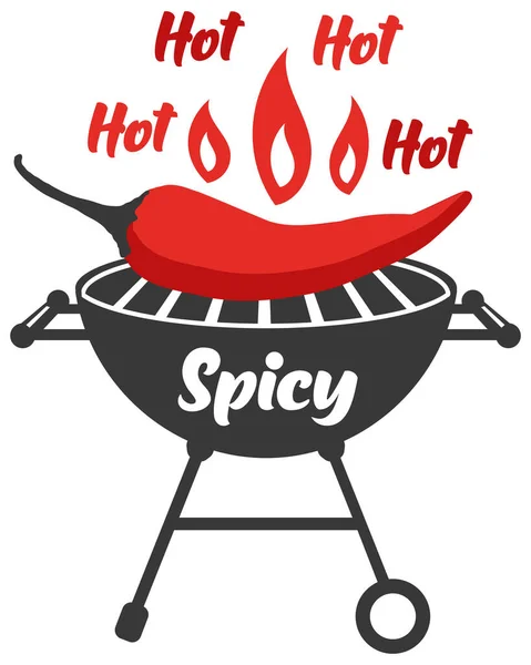 Spicy Food Chile Bbq Grill Icon Symbols Vector — Stock Vector