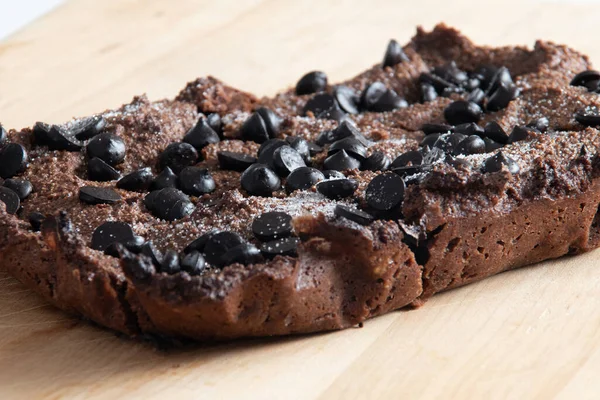 Chocolade Ketogene Gebakken Dessert Brownies Gemaakt Met Erytritol Zoetstof — Stockfoto