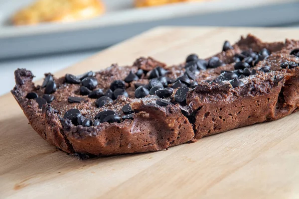 Chocolade Ketogene Gebakken Dessert Brownies Gemaakt Met Erytritol Zoetstof — Stockfoto