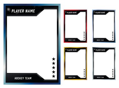 Hokey oyuncusu kart ticareti çerçeve şablonu tasarım broşürü