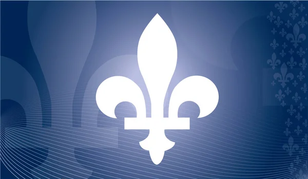Provinsi Quebec Kanada Emblem Atas Biru Abstrak Latar Belakang - Stok Vektor
