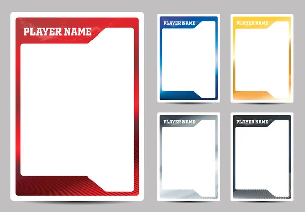 Hockey Player Trading Card Frame Border Template Design Flyer - Stok Vektor
