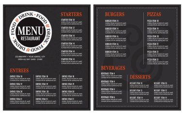 Restoran menüsü kapağında tahıl dokusu olan modern tasarım düzeni