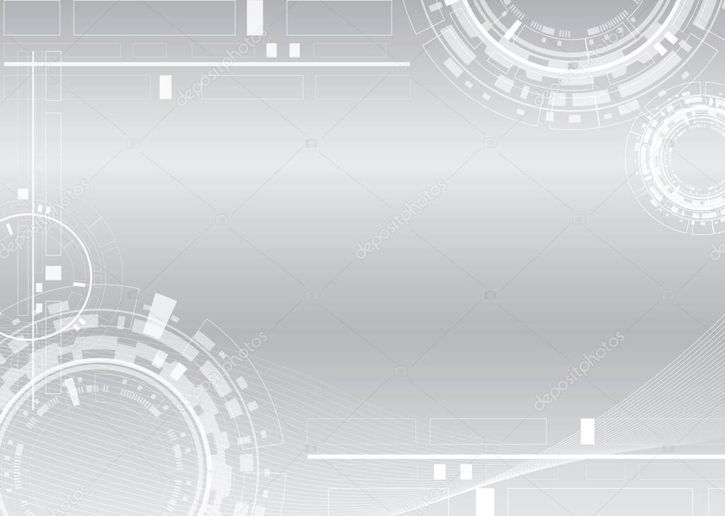 Blue futuristic gear abstract vector background horizontal 