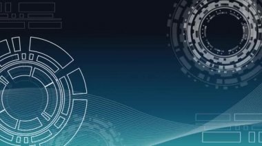 Mavi fütüristik teçhizat soyut arkaplan yatay dönüyor 