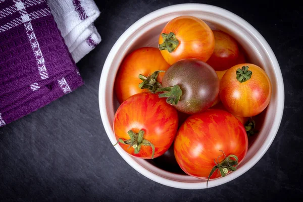 Imperfecta Herencia Tomate Varios Cosecha Cultivar Cultivar Ancestral Variedad Multicolor — Foto de Stock