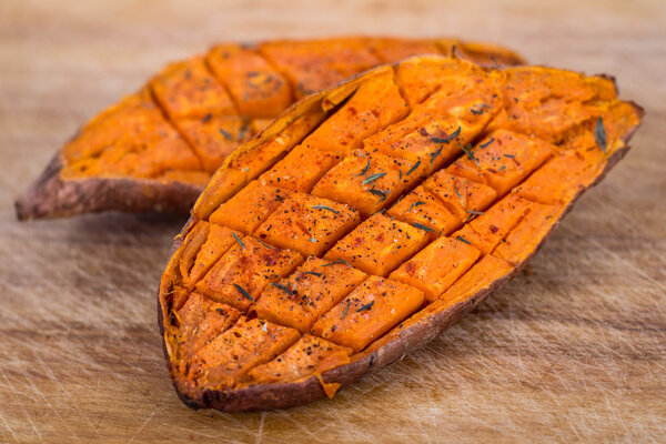 Baked yam sweet potato