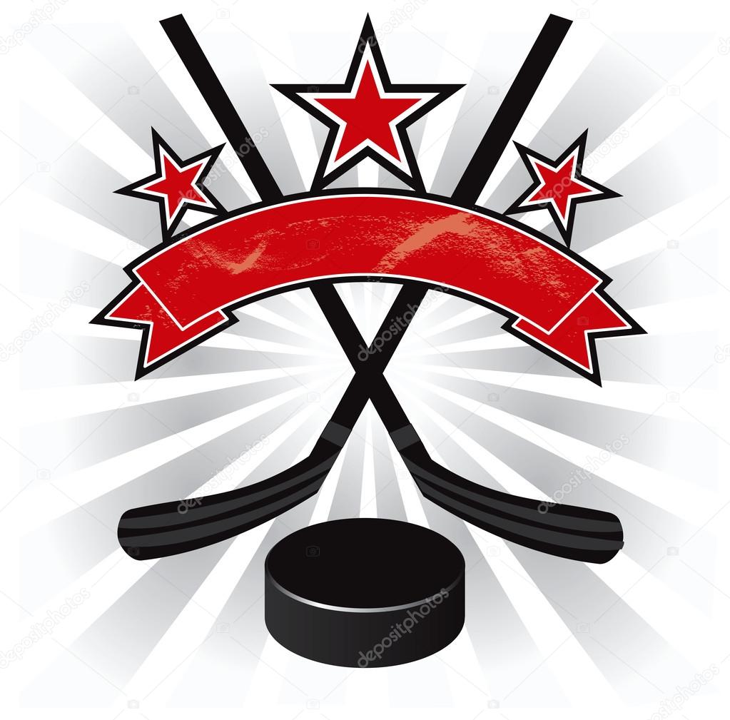 Ice hockey emblem design illustration vector