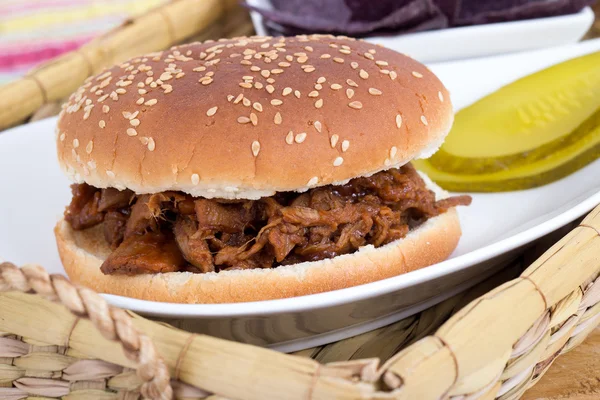 Pulled pork sandwich — Stock Photo, Image