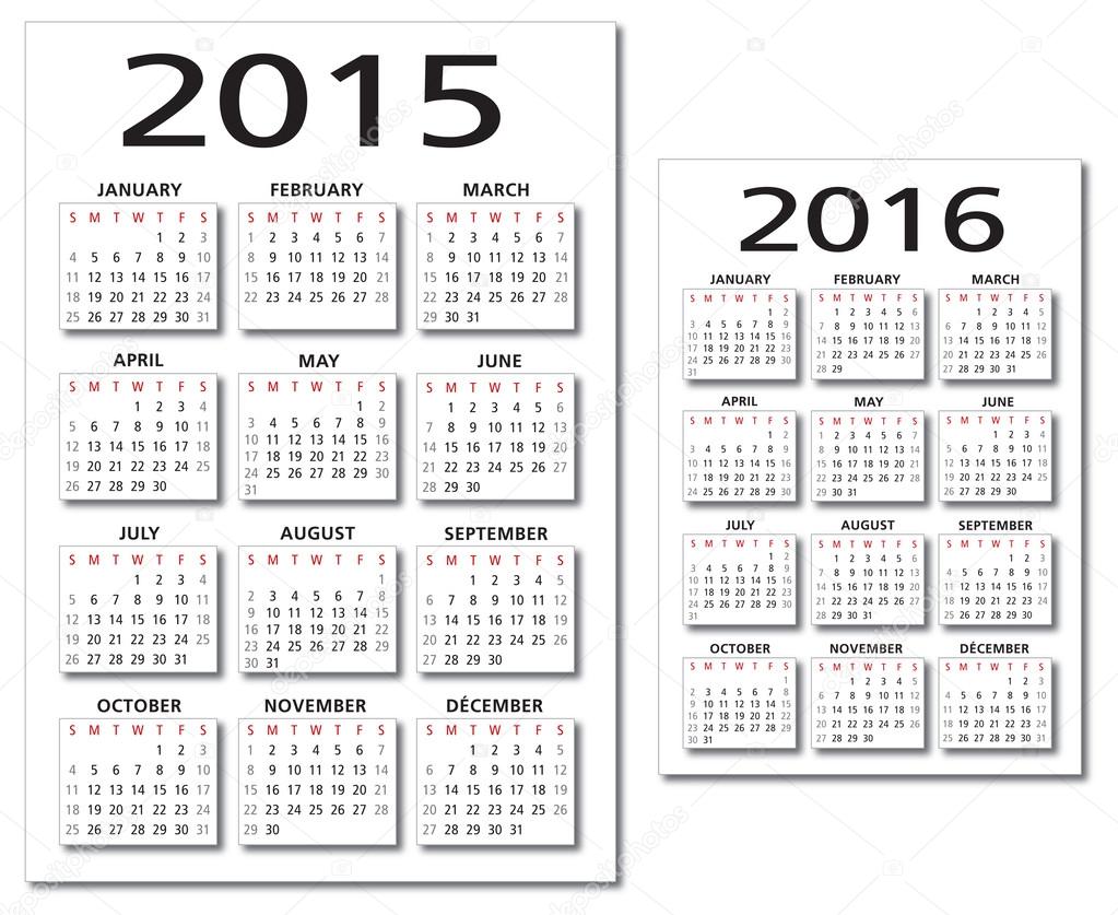Calendar 2015 2016 vector