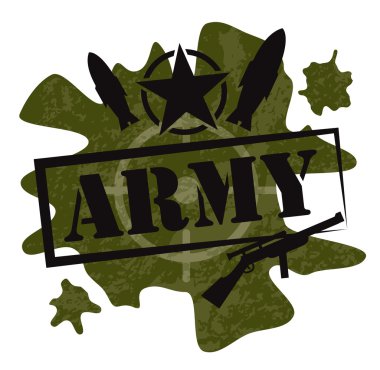 Printarmy askeri tasarım vektör çizim