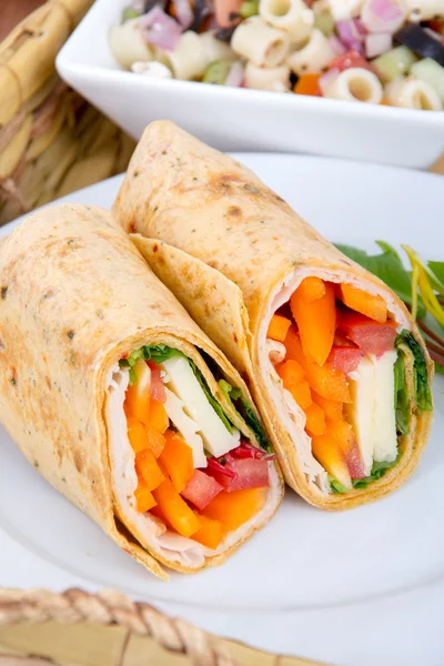 Sandwich wrap portion on plate — Stock Photo, Image