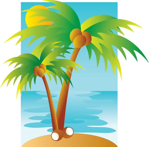 Palmtree scene illustration vector — Stock Vector