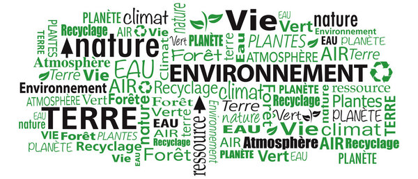 French Environment cloud word collage illustration vector