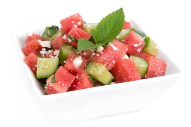 Sağlıklı taze karpuz nane ve salatalık salatası