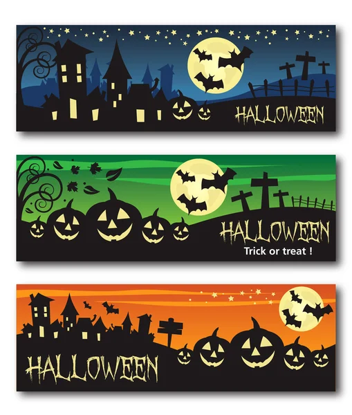 Diseño de ilustración de banner de Halloween — Archivo Imágenes Vectoriales