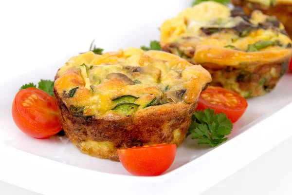 Uovo frittata muffin tazza cena — Foto Stock