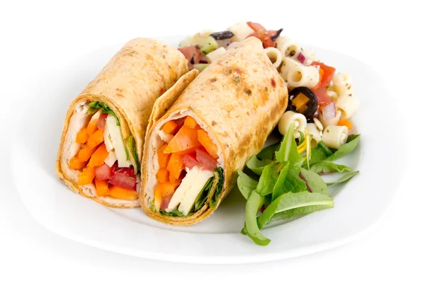 Sandwich wrap portion on plate — Stock Photo, Image