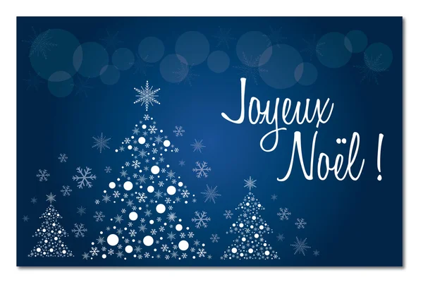 Merry christmas blue french  greeting card in french illustration vector joyeux noel — Stock Vector