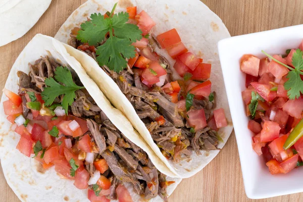 Pork taco with pico — Stockfoto