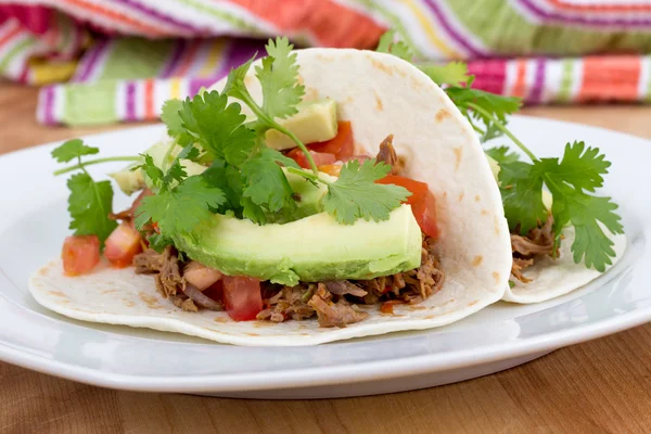 Drog fläsk mjuka taco — Stockfoto