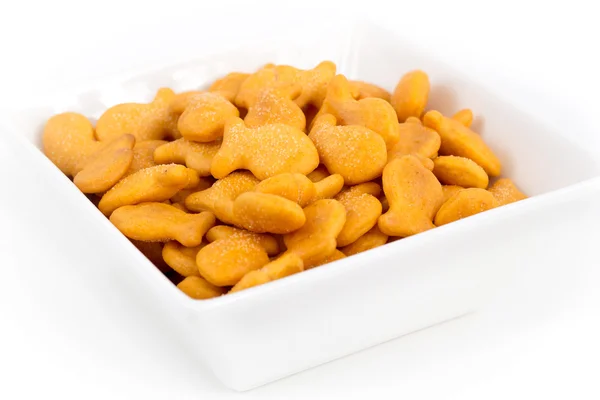 Vissen gevormde cheddar crackers — Stockfoto