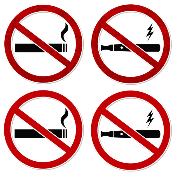 No fumar signo vector cigarrillo y vaporizador — Archivo Imágenes Vectoriales