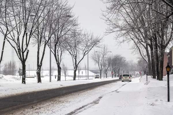 Snowy Morning Boulevard Sorel Tracy Quebec Canada — Stock Photo, Image