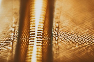 Fermuar Closeup kahverengi deri cüzdan