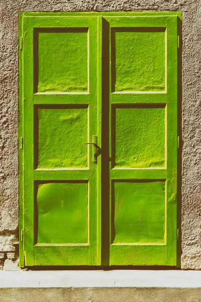 Green Door On Concrete Wall — Stock Photo, Image