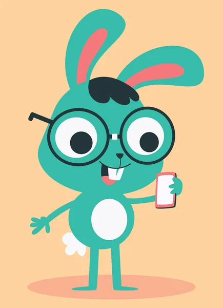 Telefonda konuşurken gözlüklü inek Bunny