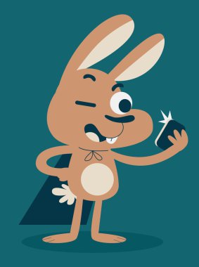 Sevimli kahraman Bunny bir Selfie alarak