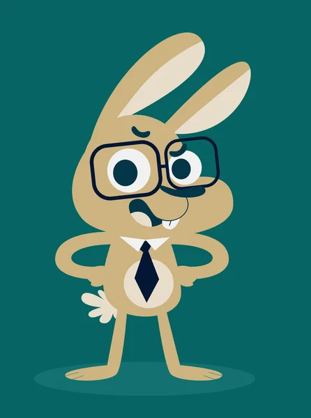 Schattig vertrouwen Business Bunny — Stockvector