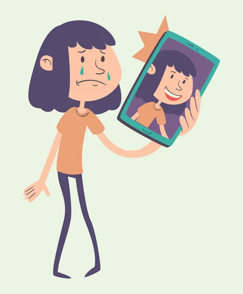 Çizgi film kız fotoğraf çekme