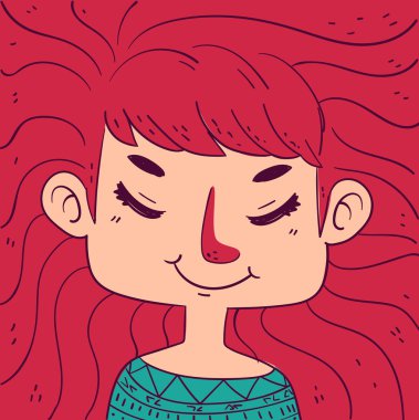 Kapalı gözlü kız çizgi film