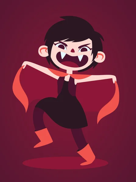 Cute Vampire Girl Making a Scary Pose — Stock Vector