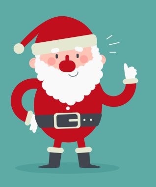 Başparmak yukarıya ile sevimli Noel Baba