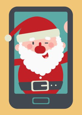 Bir Selfie alarak sevimli Noel Baba