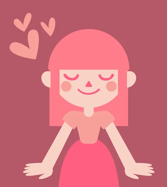 Linda chica enamorada — Vector de stock