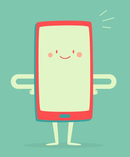 Happy Smartphone Smiling - Stok Vektor